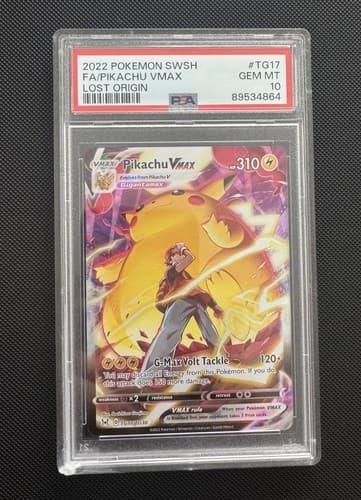 PSA 10 Pikachu VMAX Lost Origin Trainer Gallery TG17 graded slab photo